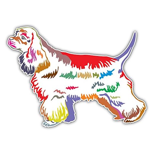 SkyBug färgglad amerikansk Cocker Spaniel hund stötfångare klistermärke vinyl konst dekal för bil lastbil skåpbil vägg fönster (24 x 20 cm)