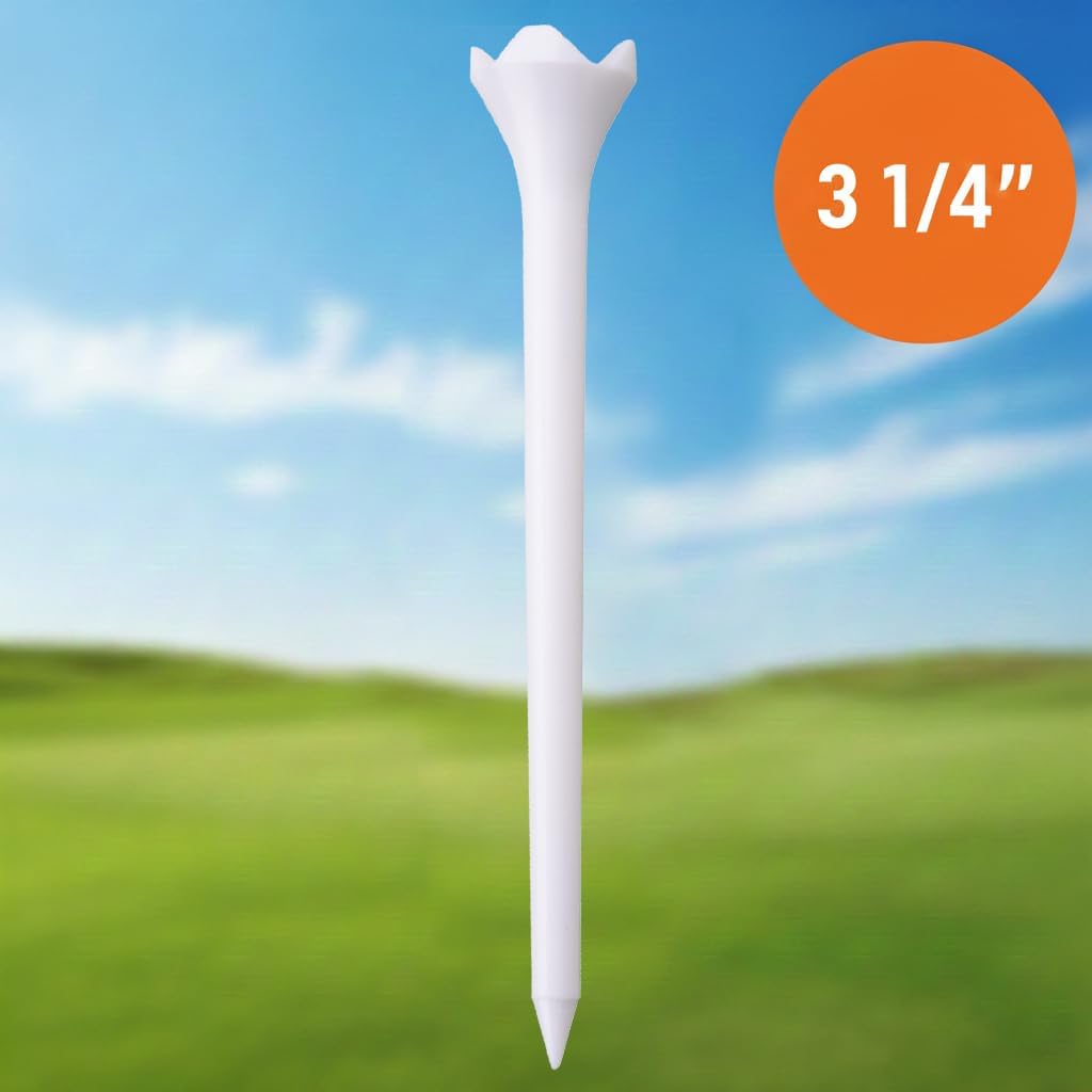 Premium Plastic Golf Tees | 30/100 Pack Golf Tee (3-1/4", 2-3/4", 1-1/2") | Performance Enhanced Durability, Great Stability, Multiple Designs & Heights, Golf Accessories