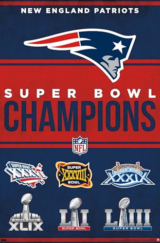 NFL New England Patriots - Champions 23 Wall Poster 34L x 22.4W Premium Unframed Version