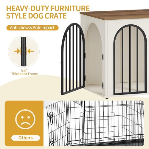 image for Hzuaneri 31.5'' Wooden Dog Crate Furniture, Indoor Dog Kennel Dogs Cag