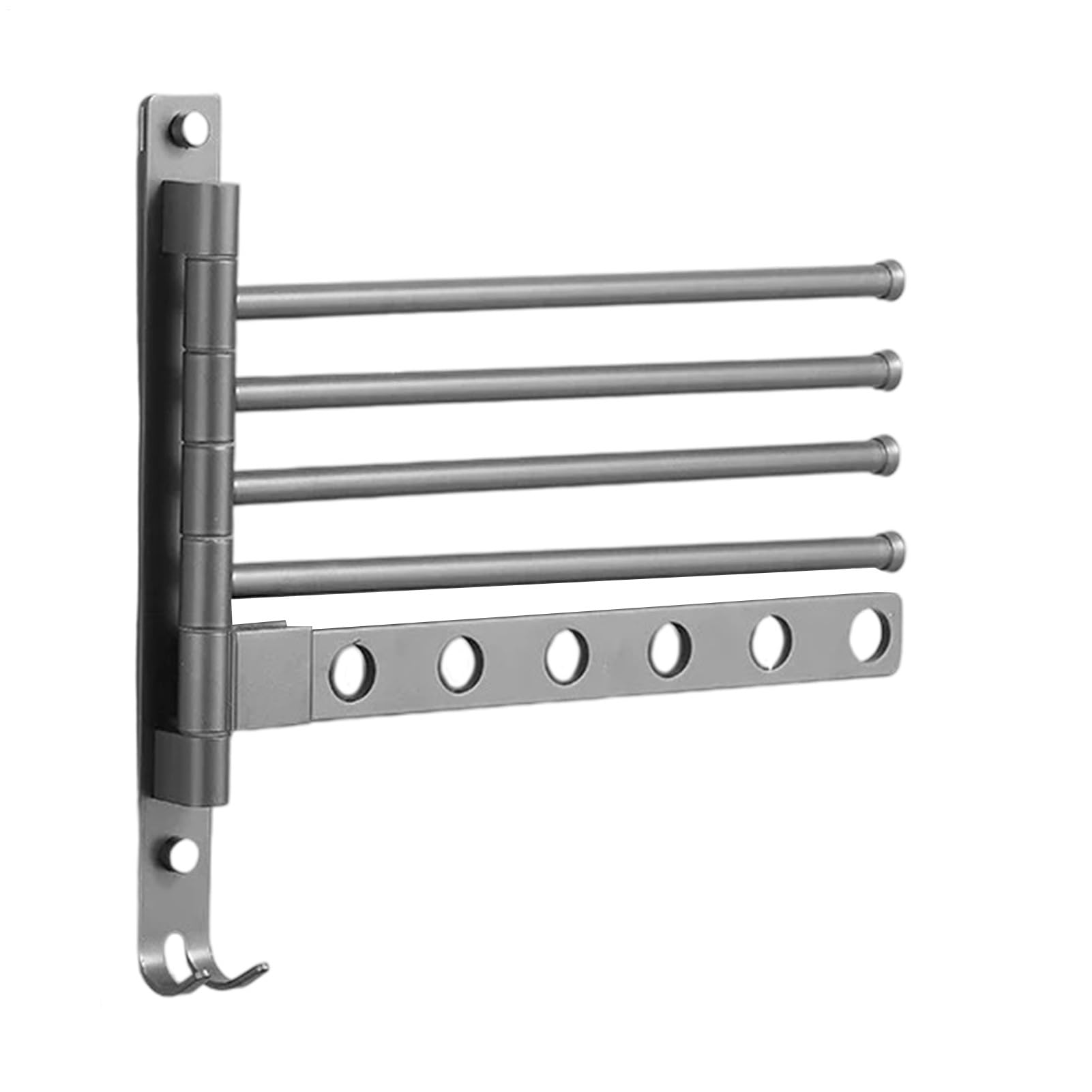 Toallero giratorio de 4 brazos de aluminio para colgar toallas en salón de estética