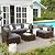 VONZOY Patio Furniture Set, 7 Pieces Outdoor Sectional Sofa, PE Wicker Backyard Conversation Set with Waterproof Cover & Coffee Table, Modular Outdoor Couch for Garden, Poolside (Brown/Grey Cushions)