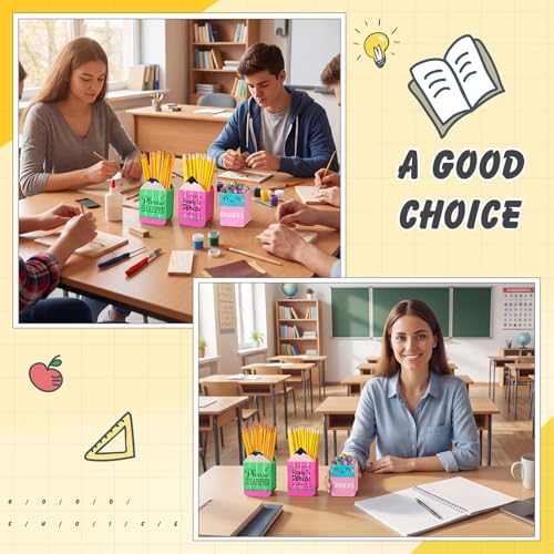 Image of DoubleFill 3 Pcs Sharp Dull Pencil Holder, Pink Green Ready to Write