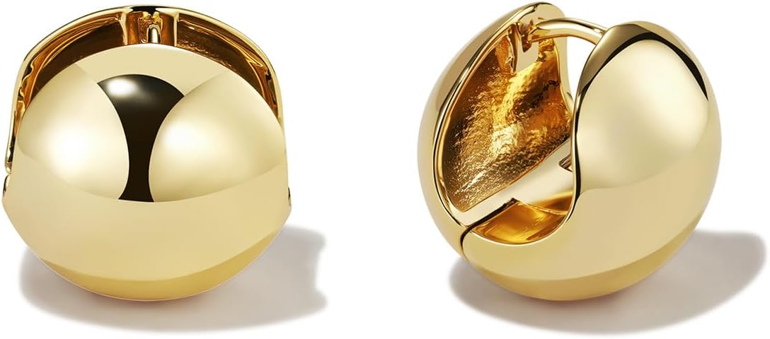 14K Gold Filled Hoop Earrings,925 Sterling Silver Huggie Earrings Hoops Earrings Trendy Chunky CZ Pin Earrings Jewelry Gifts for Women