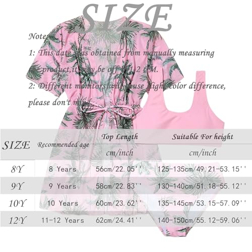 Girls Swimsuit Kids Bikini Tank Tops Printed Briefs Bottoms Short Sleeve Cardigan Dress Cover Up 3 Piece Bathing Suit3