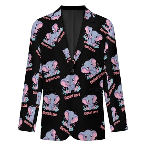 Elephant Lover Mens Suit Jacket Lapel Blazers V Neck Button Business Coat Tuxedo for Wedding Party4