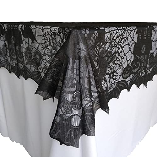 Joysail Halloween Tablecloth - Gothic Black Lace Spider Web Table Cover For Halloween Masquerade, Dinner Party, Scary Movie Nights Table Decorations - 54X72 Inches #TOP7