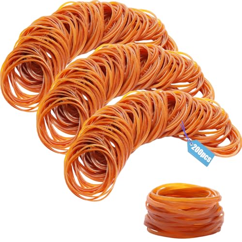 Nasxkji 200 PCS 3mm Width Thick Elastic Bands 60x3 mm Natural Rubber Bands Brown Elastic Bands for Home Office School