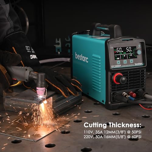 Bestarc BTC500DP-9GEN-1122 Plasma Cutter, Pilot Arc [Air Sensor Technology] 110/220V Btc500Dp 9Th Generation 50Amps Screen Display thumb #3