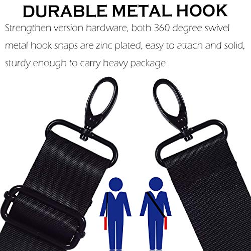 Image of Universal Shoulder Strap Replacement Laptop Shoulder Strap Luggage Duffle Bag Strap Adjustable Belt with Metal Hooks