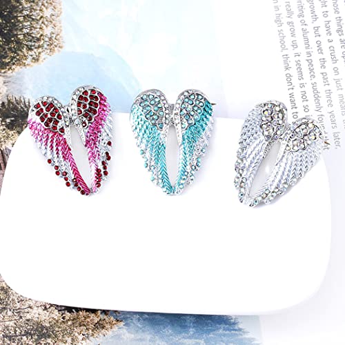 Image of Angel Wings Brooch Pin - Crystal Angel Wings Brooch Multicolor Lapel Pin Trendy Backpack Badge Hat Bag Decoration Accessories for Women Teen Girls