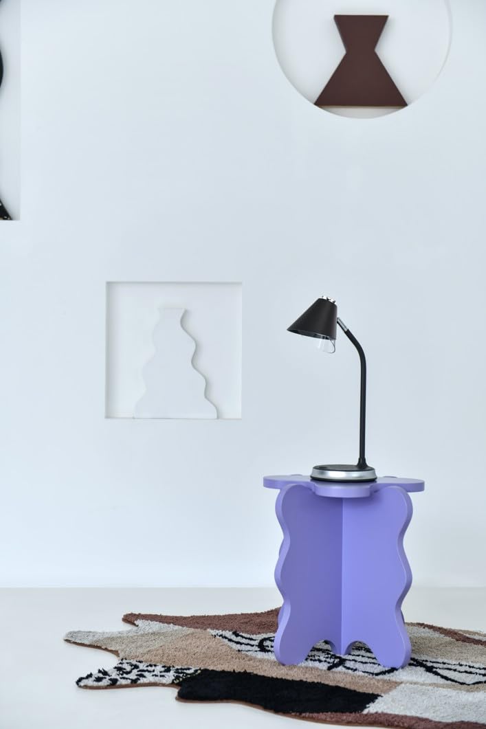 IMMAX FINCH - Lampada da tavolo a LED con funzione di ricarica Qi, grigio + elementi argentati