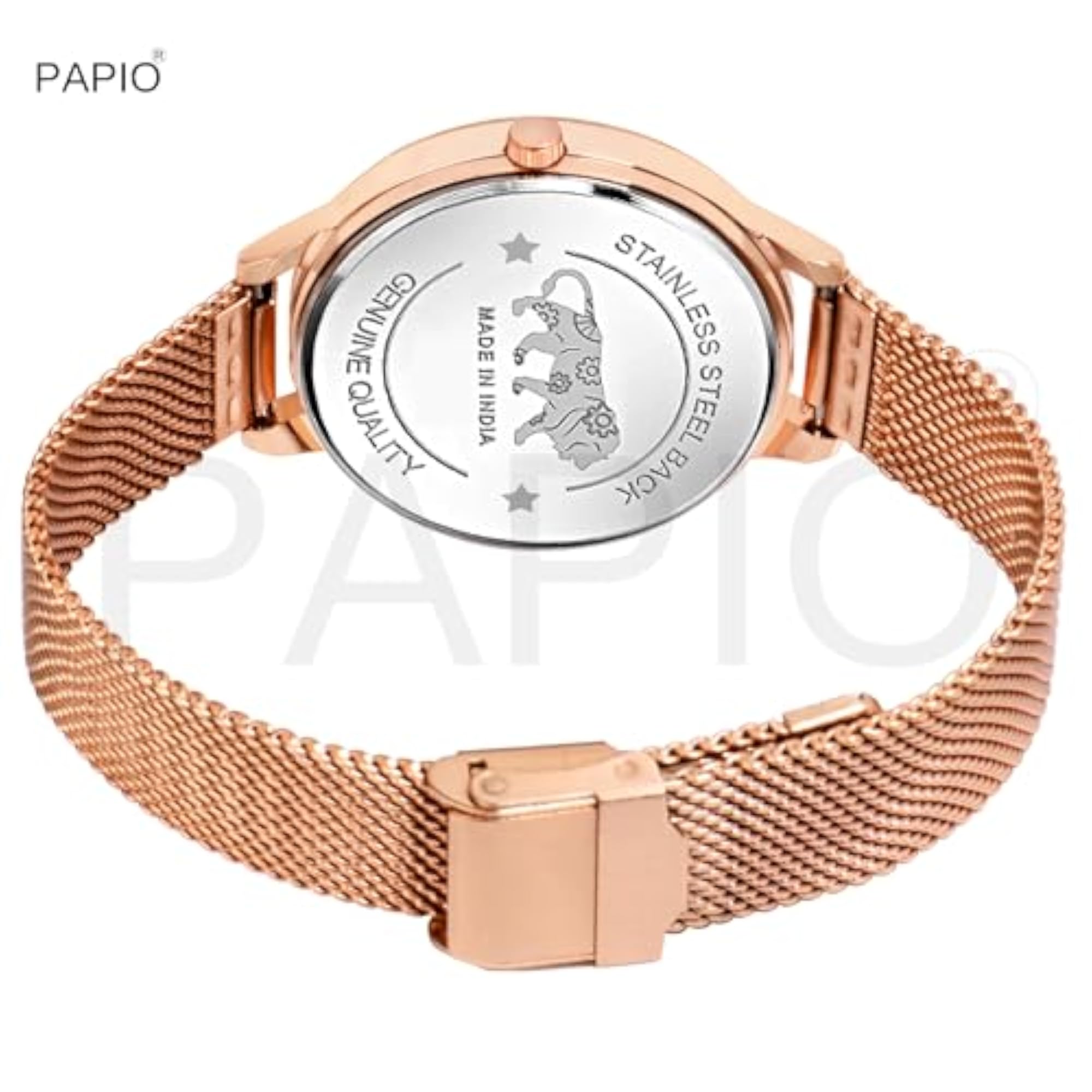 Luxury Women's Analog Watch with Rose Gold Mesh Strap