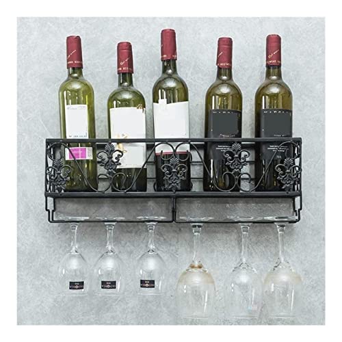 Support de verre à vin suspendu en fer forgé pour libérer l'espace des placards