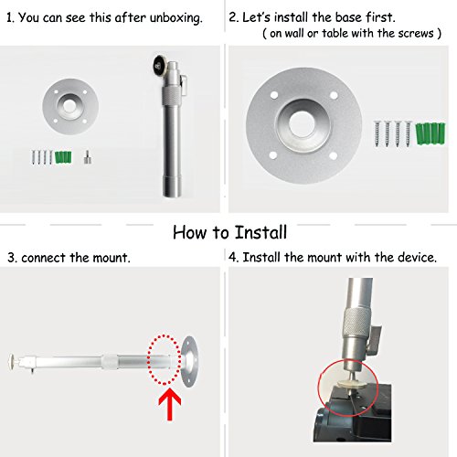 Erisan Wall Mount & Ceiling Mount Bracket Stand, Adjustable Height Tilt/Swivel Mounting Device For Mini Projector, Cctv Dvr Camera, Home Surveillance System - Pcmm6 #TOP4