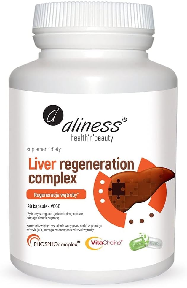 Aliness Liver Regeneration Complex Capsules for Women and Men - Gluten Free Liver Health Formula for Cleanse, Support & Detox - 90 Count Vegan Supplements for A Healthy Liver