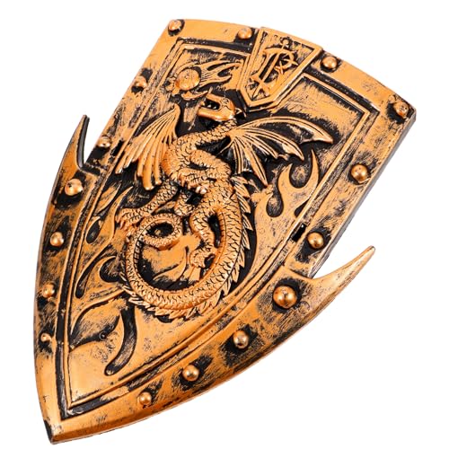Genérico Escudo de Cosplay Medieval Dragón Prop y Seguro para rol Decoración de Escenario y Actuaciones Fácil de Sostener Diseño Realista Pulido