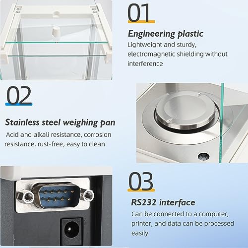 Image of Precision Lab Scale 0.0001g - Analytical Balance,Laboratory Electronic Balance with Digital Weights and RS232 Interface（120gx0.1mg）