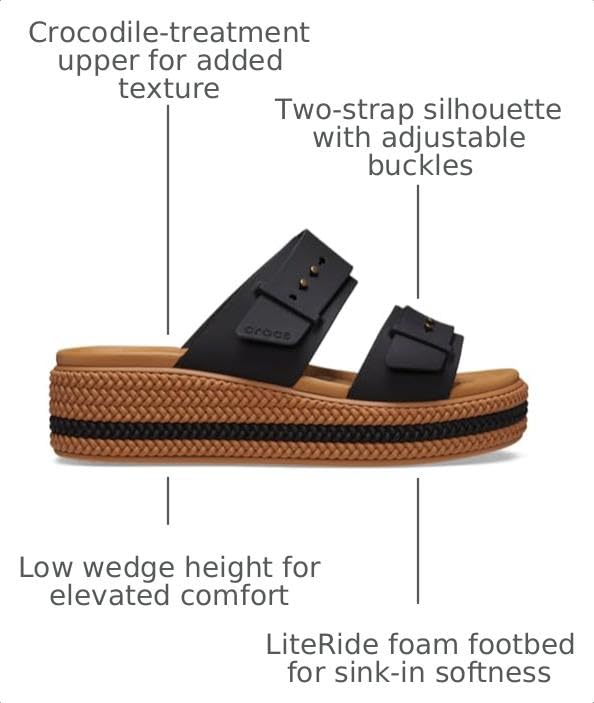 Image of Crocs Women's Brooklyn Buckle Low Wedges