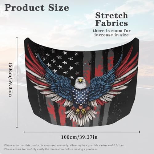 Image of Eagle Car Hood Cover Auto Hood Decoration and Protection American Flag Car Bonnet Cover Waterproof All-Season Protection Automotive Accessories for Sedans SUVs Cars