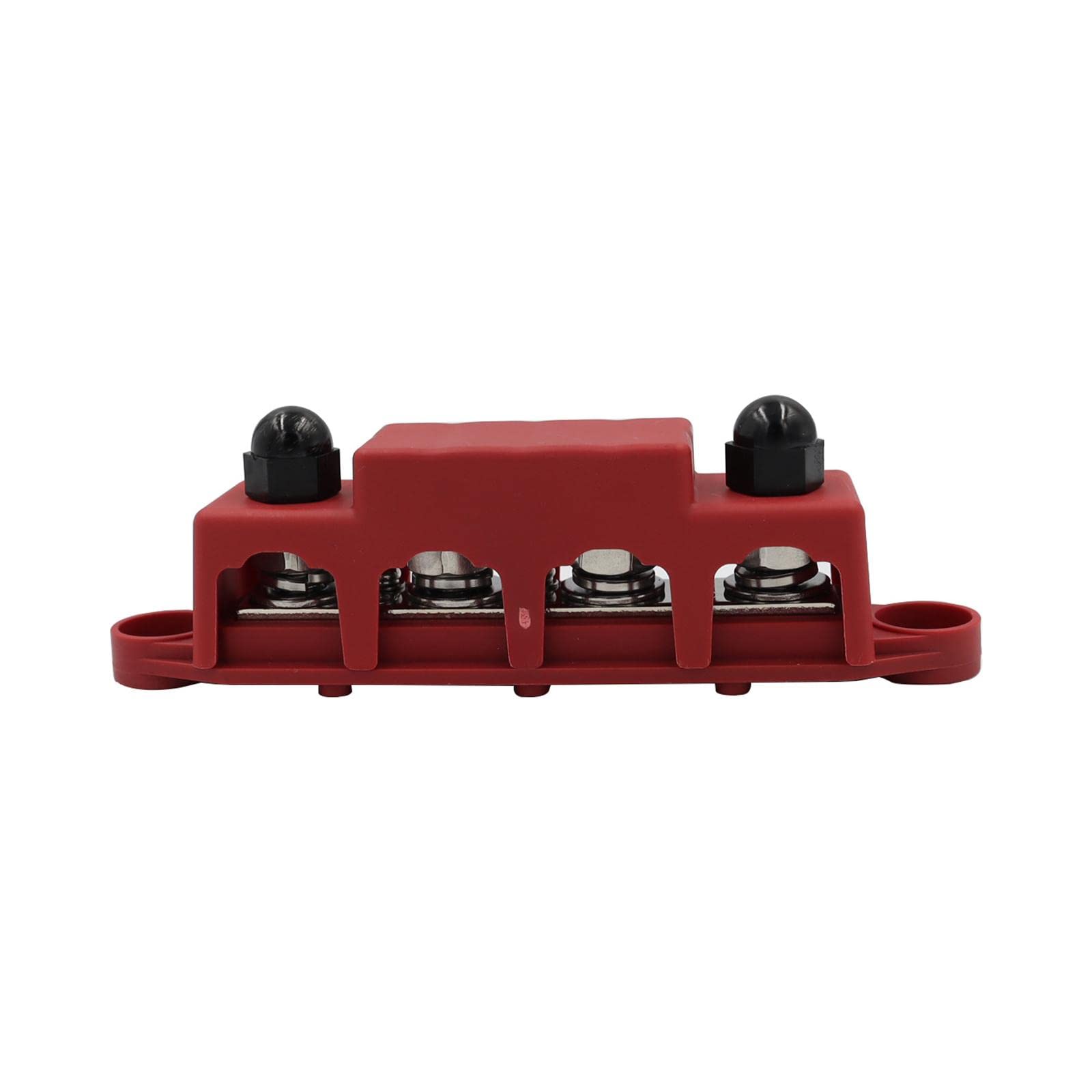 Power Distribution Block con 4 Morsetti Bus Bar Terminale con Coperchio in Lega di Zinco E Rame Resistente Adatto per Auto Barca Solare, M10 1 coppia