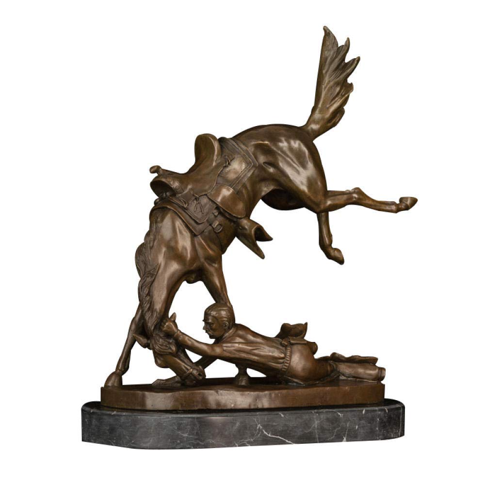 GONGFF Sculptures For Home Statues And Figurines Bronze Sculpture Art Horse Training Figurine Decor