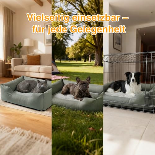 Zedelmaier ergonomisches Hundebett für mittelgroße Hunde L 90×68cm Olivgrün – Ansicht 3
