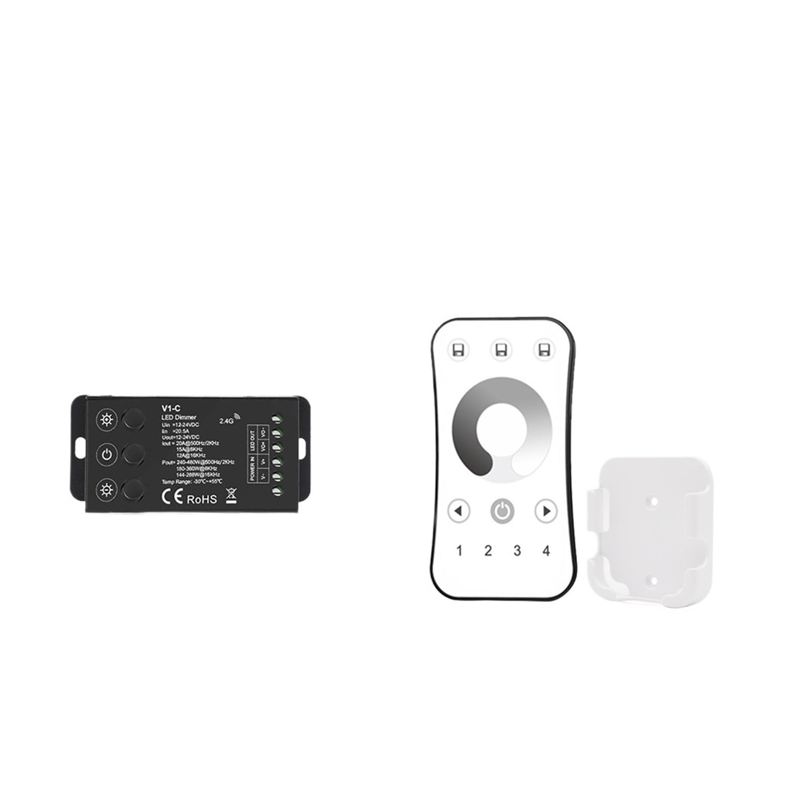 Ściemniacz LED V1-C 12 V 24 PWM Regulowana częstotliwość 2,4 G RF pilot dotykowy Monochromatyczna taśma świetlna Volts (V1-C i R6 zestaw)