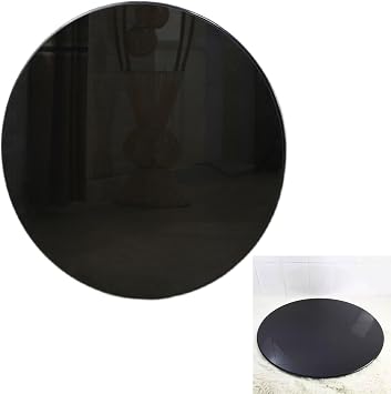 Black Round Tempered Glass Table Top 8mm Thick with Polished Edge, Tempered Glass Table Top, Round Glass Top, Strong Bearing Capacity, Plate Glass38cm100cmSize38CM15INCH