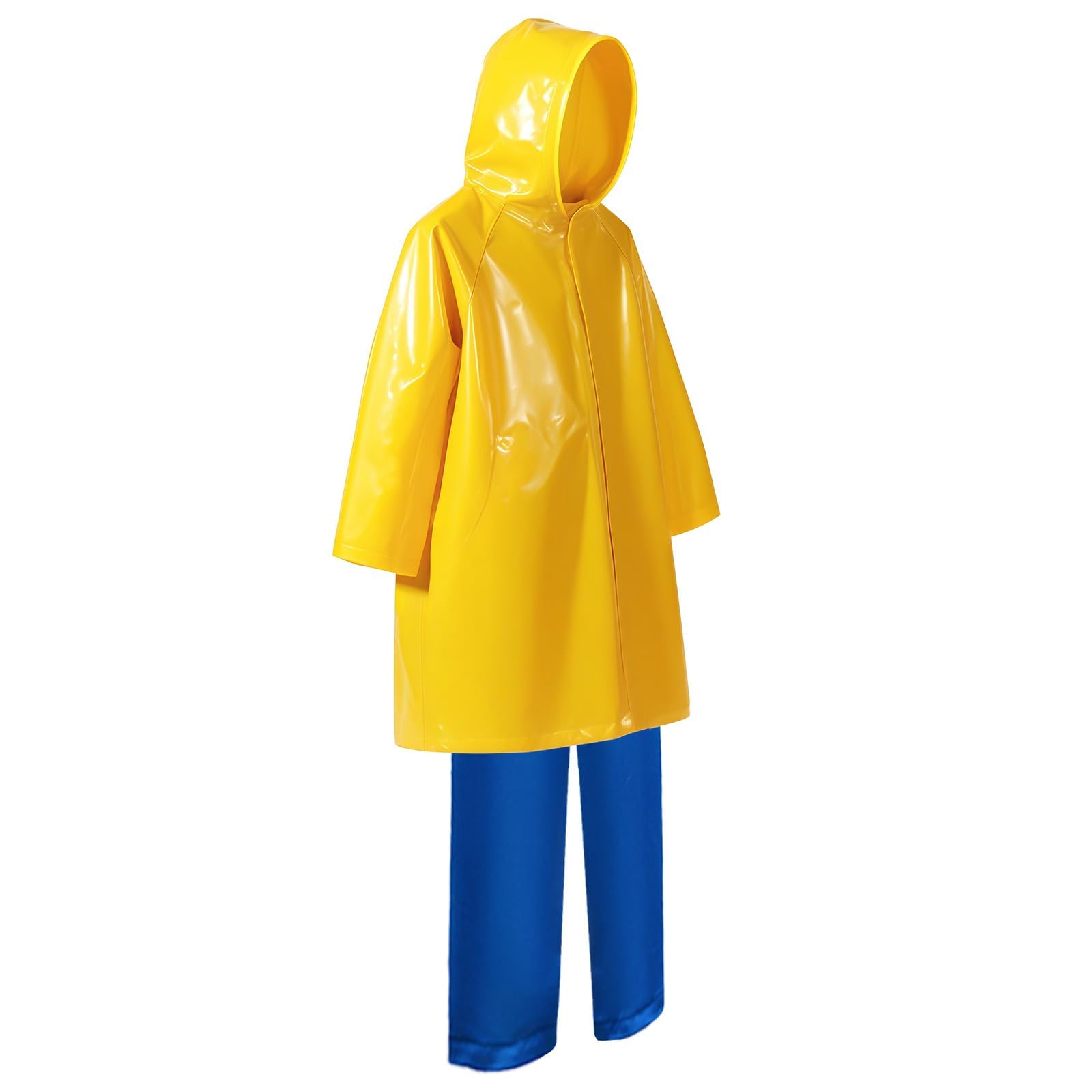 Coraline - Costume per bambini con cappottino antipioggia giallo e pantaloni blu, parrucca, bottoni, occhiali, portachiavi, gioielli nacklace, Halloween, cosplay