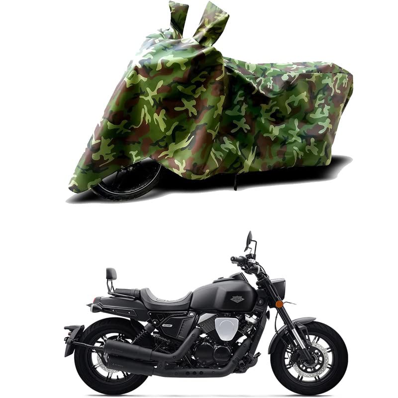 Image of 100% Water Resistant Bike Scooty Two Wheeler Body Cover Compatible for Keeway K-Light 250V /UV-Rays /Heat Protection /Birds Dropping /Scratchproof /Dust Proof /Waterproof /All Varient[Green MJ]