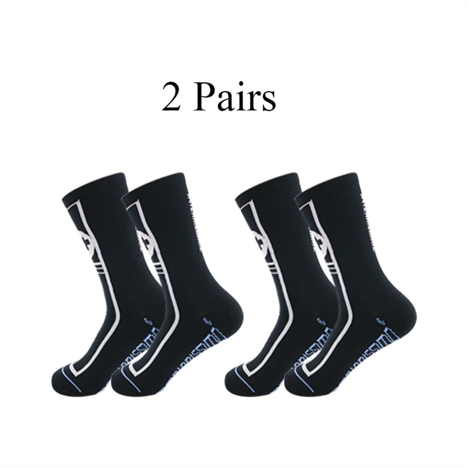 2 Paia di Calze ciclistiche da Uomo in Tubo Multicolor Sport Antiscivolo Calzini da Allenamento Calzini fiancheggiati con Calze Caviglie