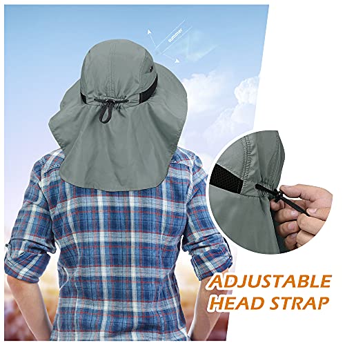 Image of Solaris Sun Hat with Neck Flap, UPF 50 Sun Protection Lightweight Sun Cap for Men Women, Wide Brim Hat for Fishing Hiking