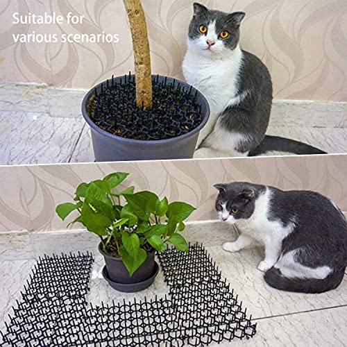 Dornengitter Gegen Katzen,15 Stücke Katzenabwehr Matte 20*40cm,Tier Barriere mit Spikes,Anti Katzen Matte,Katzengitter Garten,Dornengitter Tier-barriere,Katzenschreck Gitter,Dornengitter Katzenabwehr