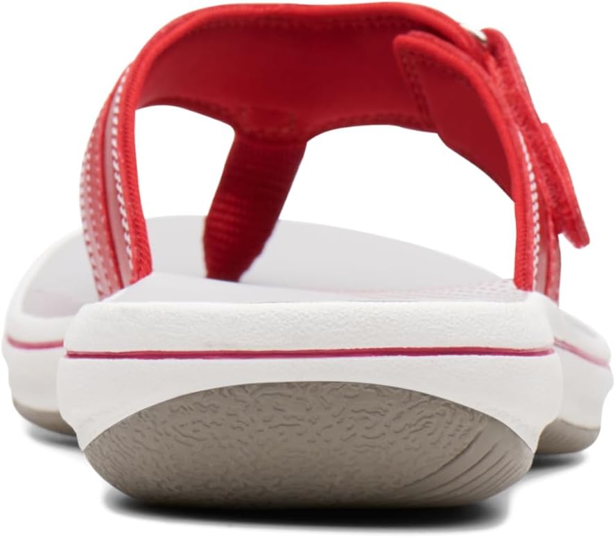 Clarks Women's Breeze Sea Flip-Flop, Red Synthetic, 9 - Image 7