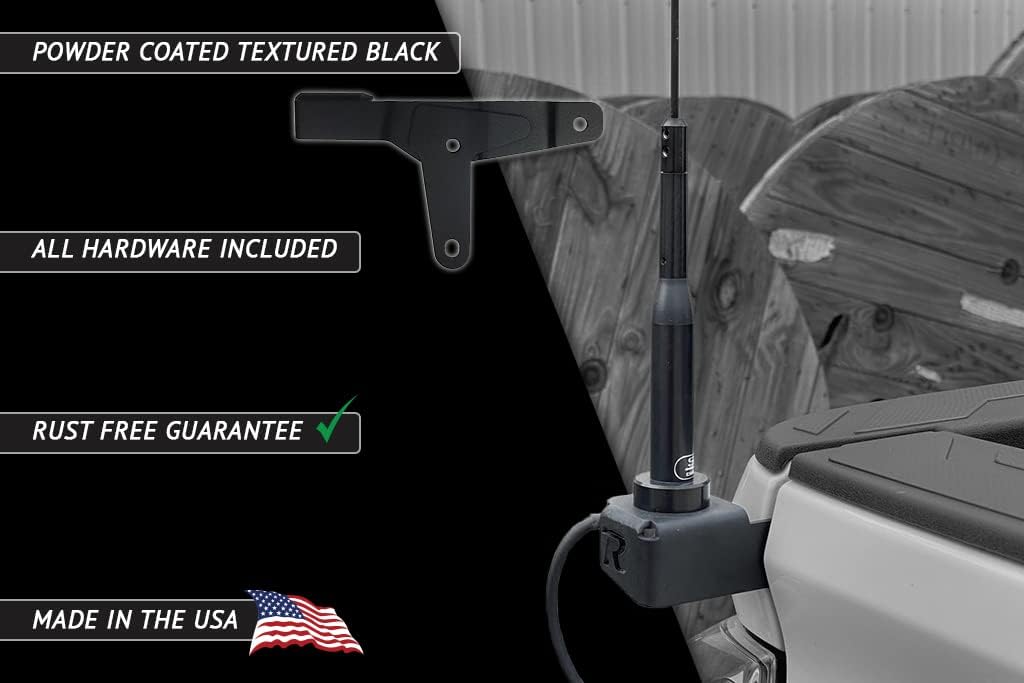 Rago Fabrication CB Antenna Mount or Whip Flag Mount for 2016-2023 Toyota Tacoma 3rd Gen | Passenger Side | Made in The USA | Truck Bed Mounted