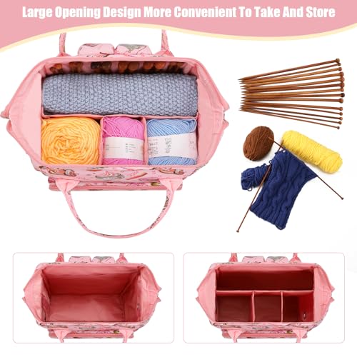 Image of crochet bag,knitting bagBackpack and Tote Bag Storage Bag ,Large capacityYarn Storage Organizer Travel Crochet Bag Women Carrying Crochet Accessories Knitting Needles Crochet