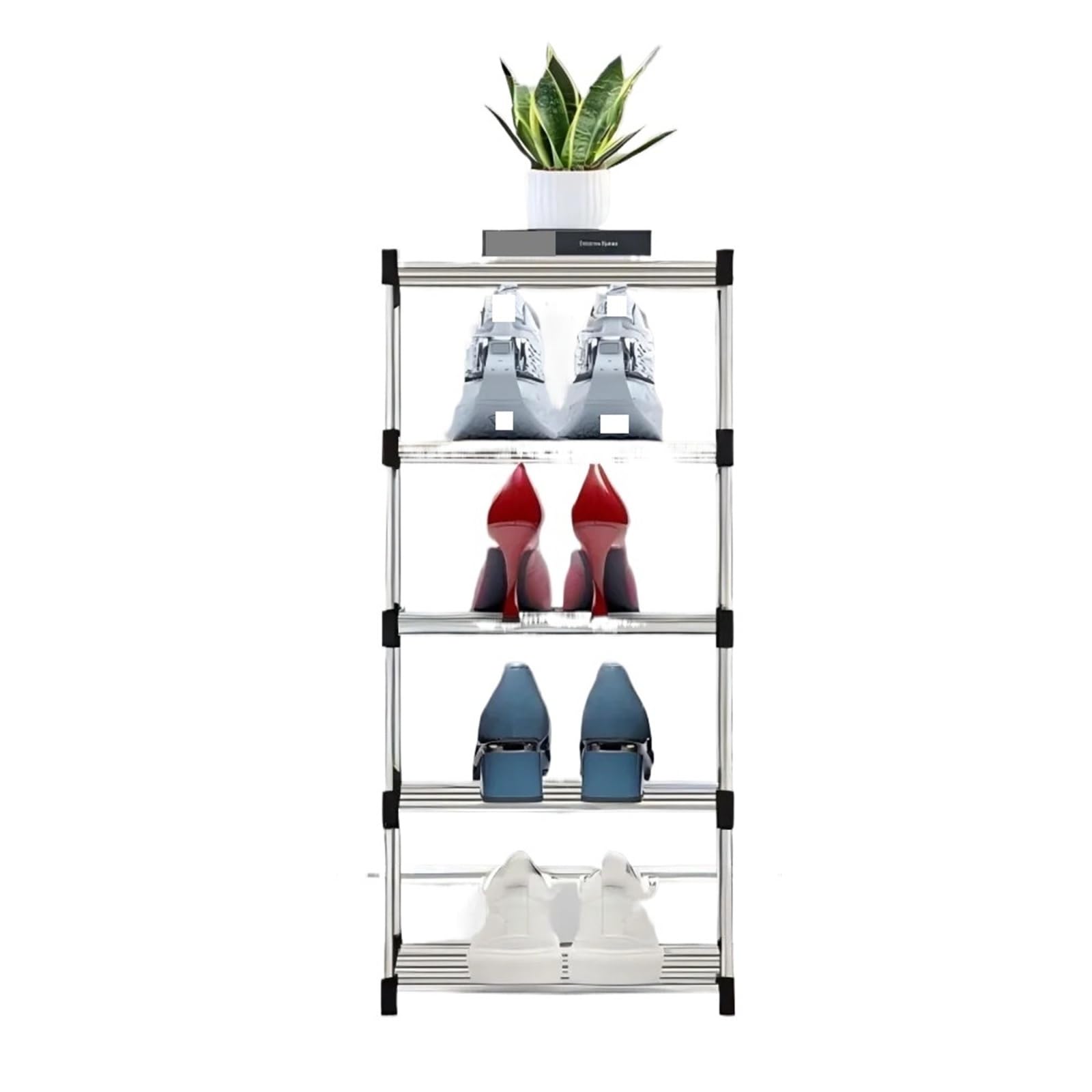 XILEUDUOD Shoe Organizer For Entryway 5-9 Layers Shoe Rack Minimalist Shoe Cabinet with Door, Space Saving Shoe Organizer for Dorm Home Entry(5 floors)