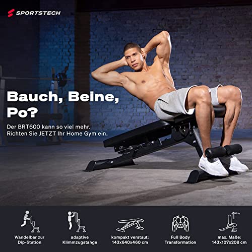 Sportstech Hantelbank im Kombi-Paket | klappbare Multistation inkl. bench, pullup & dip | 8in1 multifunktionale… – Bild 4