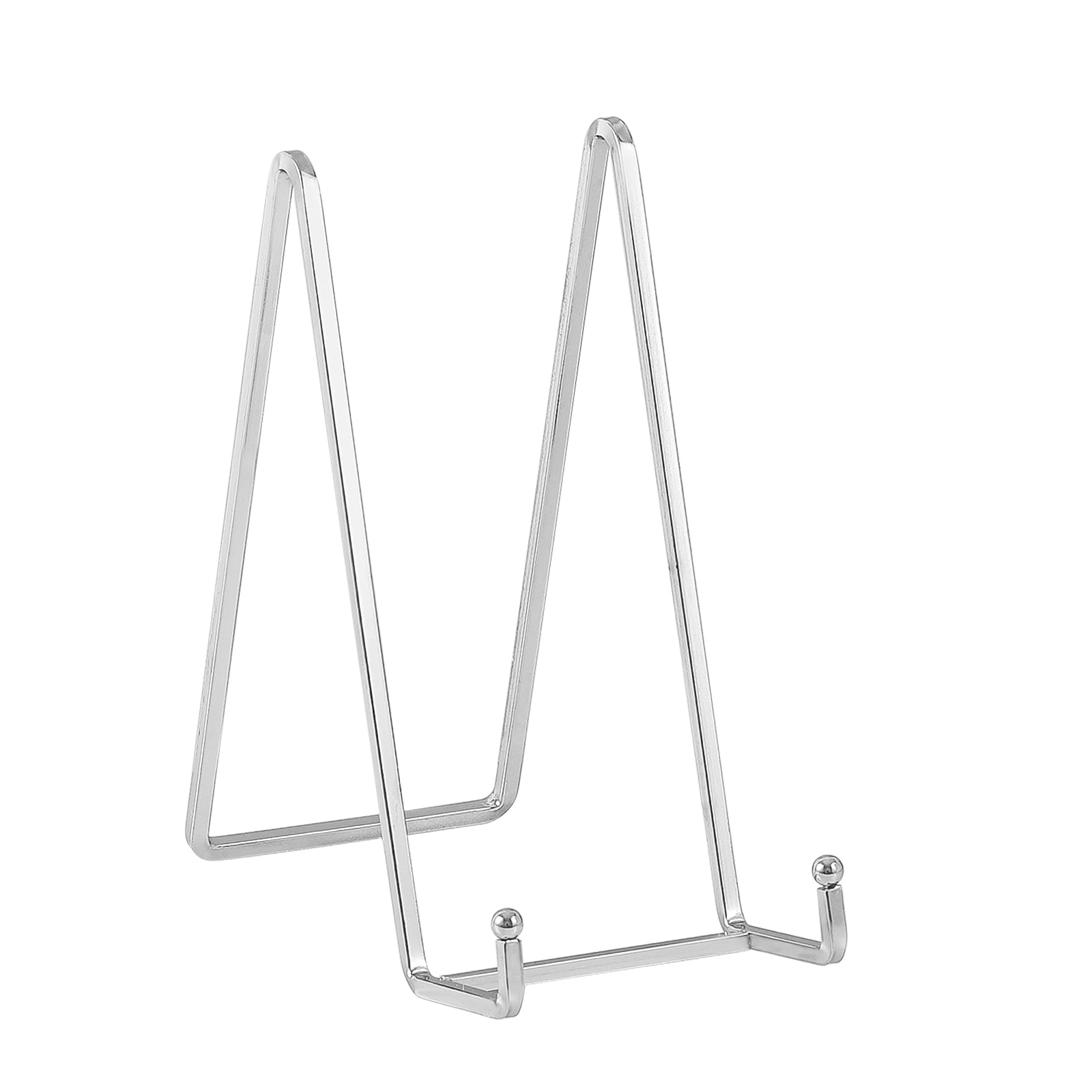 Supporto Cavalletto Espositore Porta Piatti - 20,5 cm Cavalletti per Tavolo in Ferro - Supporti da Esposizione per Piatto Decorativo | Foto | Cornice | Libri | Carte | CD - Argento - Confezione da 2