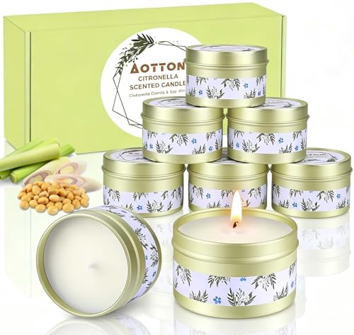 Citronella Kerzen draußen Outdoor Kerzen Zitrone Garten Lemongrass Natürliches Sojawachs - bis 120-160 Stunden Brenndauer Duft Kerze Candle für Picknick Camping Terrasse