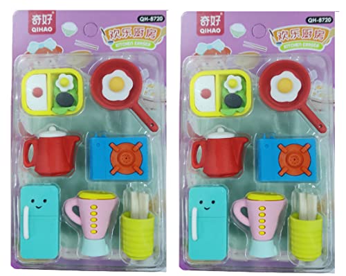 Image of FunBlast Kitchen Theme Erasers for Kids - Stationary Set, Rubber and Kawaii Erasers, Fancy Birthday Return Gift (12)