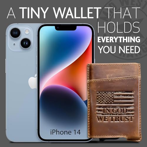 Minimalist Pop Up Wallet for Men - Leather Push Button Wallet - Patriotic Design - IN GOD WE TRUST - Card Ejector Wallet - RFID Blocking - Front Pocket Wallet3