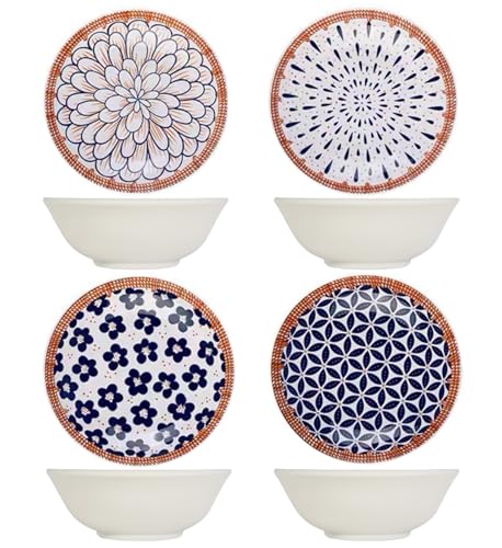 TuYines Ceramic Cereal Bowls Set of 4,Ceramic Bowls 700ml,Porcelain Dessert Bowl,Serving Bowl for Noodle, Ice Cream, Rice, Soup, Dessert, Microwave and Dishwasher Safe