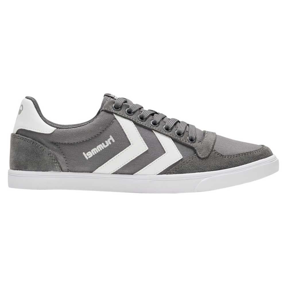 hummel Slimmer Stadil Low Sneaker Damen & Herren - Unisex Schuhe Erwachsene - Freizeitschuhe aus Canvas und Leder - Slim & Low-Cut Design - Normale Schuhweite