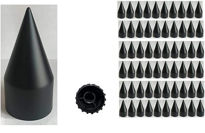 A set of 60pcs Spike Chrome Lug Nut Thread-on Covers 4-3/4 inch for M22x1.5 Stud