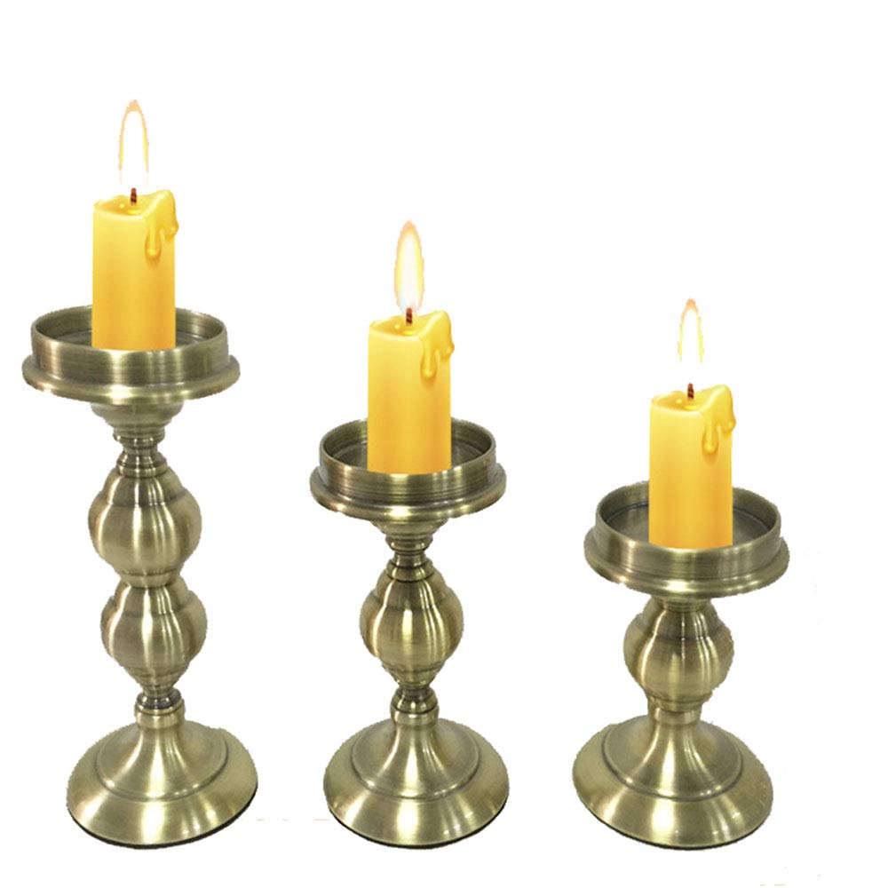 Kerzenhalter-Hardware, Kerzenständer, Bronze, 3-teiliges Set, rostet Nicht, verblasst Nicht, wunderschön gestaltetes Kerzenständer-Set für Partys, Zeremonien, Hochzeiten