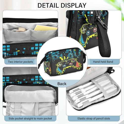 Image of Fisyme Play Video Game Pencil Case Large Capacity Pencil Pouch Pen Bags Box Big Makeup Pencil Case Organizer