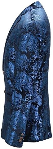 Cloudstyle Men's Dress Floral Suit Notched Lapel Slim Fit Stylish Blazer Dress Suit - Image 3