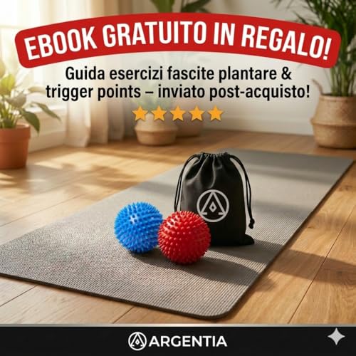 Argentia Set 2 Palline Massaggio Piedi Antiscivolo Semirigide, Pallina Massaggiatore Muscolare Tutto Il Corpo - 8